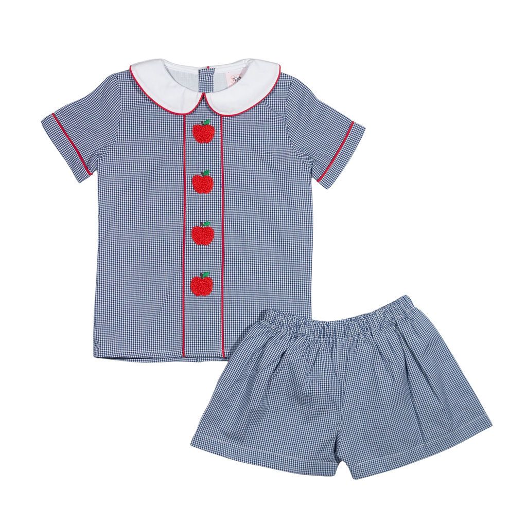 Shop Teeta Navy Apple Short Set