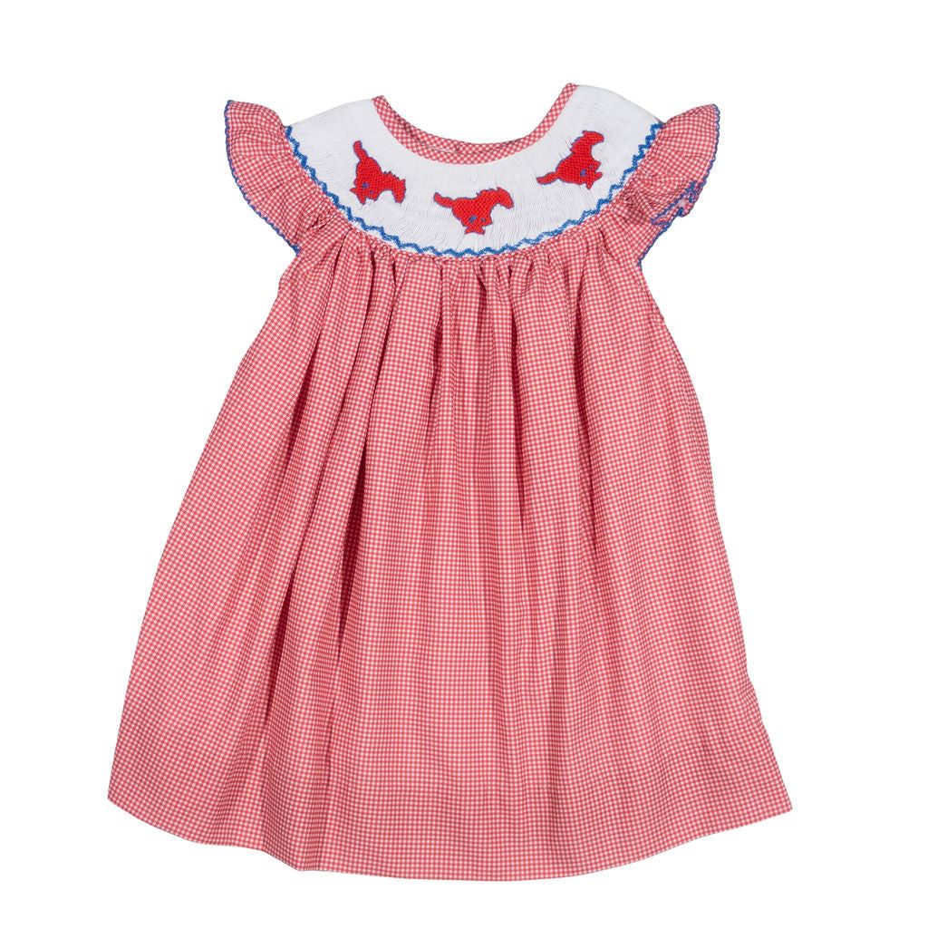 Smocked Pony Kate Dress for children made by Teeta