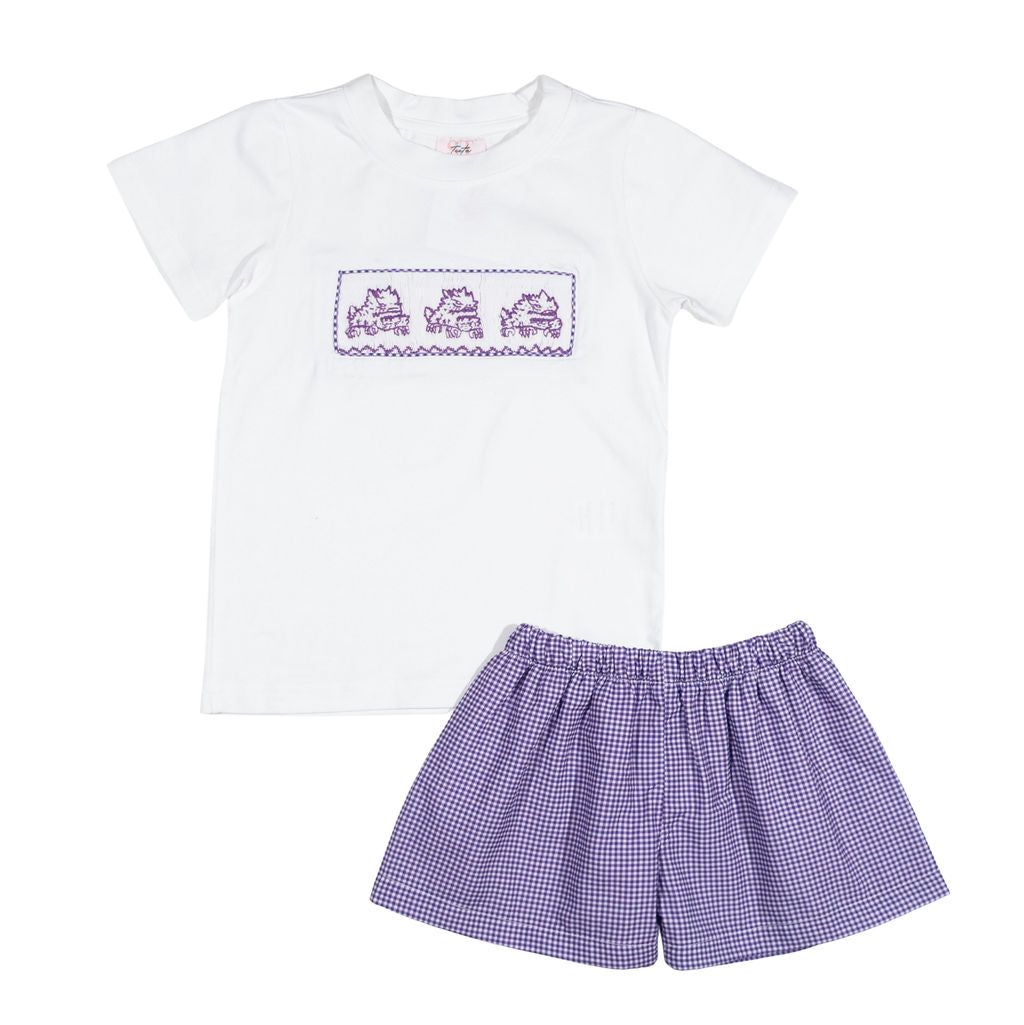 Teeta Smocked Horned Frog Wyatt Short Set