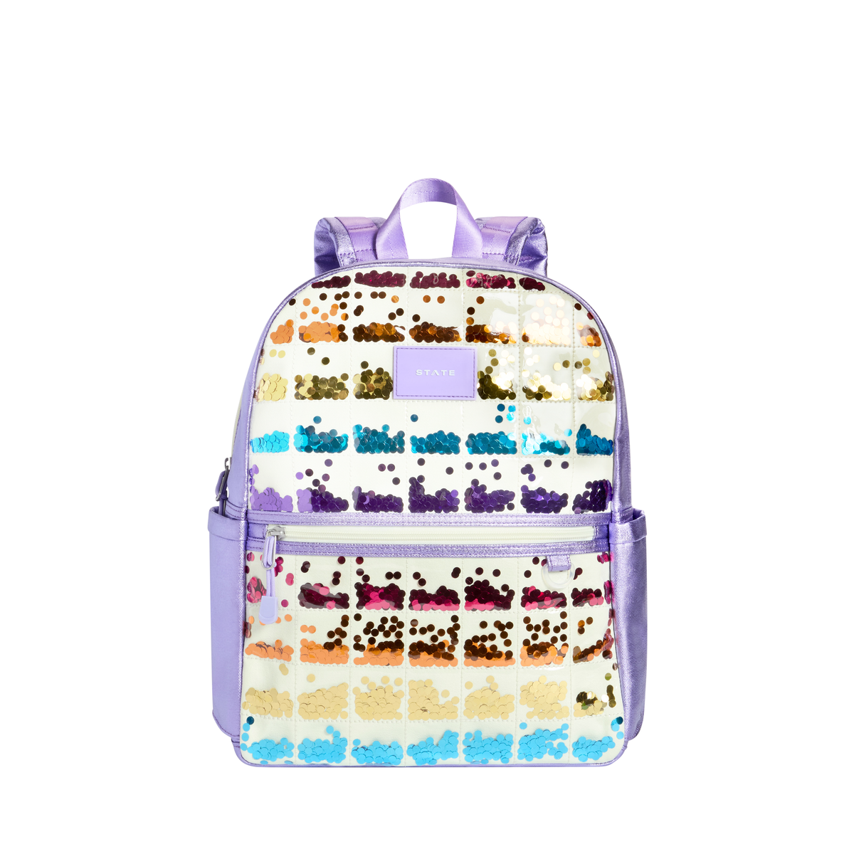 State Kane Double Pocket Backpack- Lilac Quilted Sequins