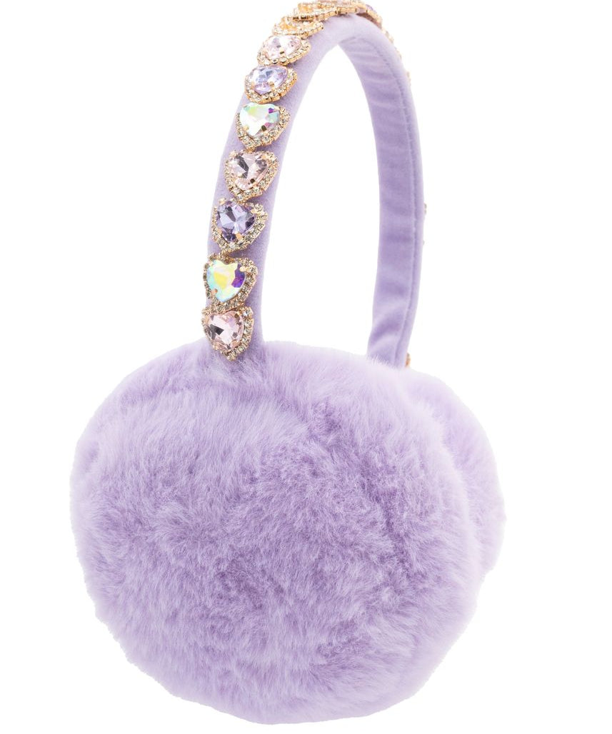Bari Lynn Purple Heart Jewelled Earmuffs