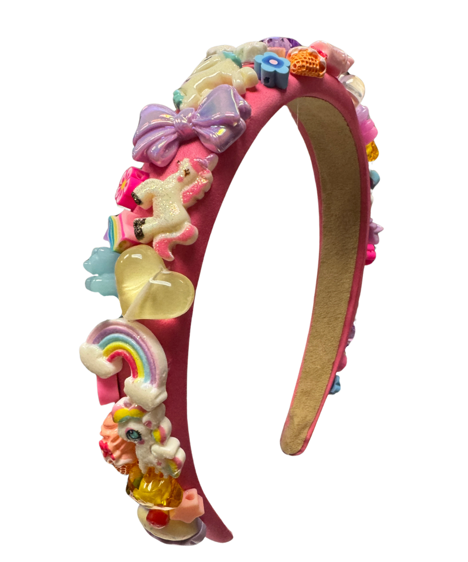 Bari Lynn Rainbow Unicorn Charm Headband