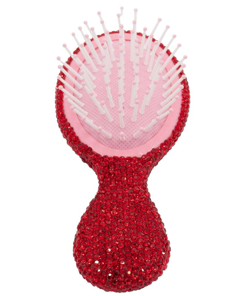 Bari Lynn Red Crystal Hair Brush