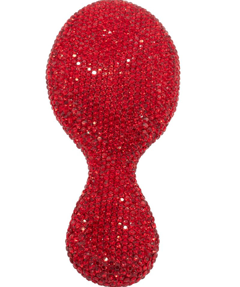 Bari Lynn Red Crystal Hair Brush