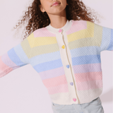 Lola and the Boys Pastel Rainbow Knit Cardigan