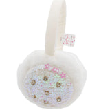 Bari Lynn White Sequin Flower Earmuffs