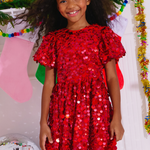 Lola and the Boys Red Sweet Shimmer Party Dress