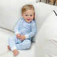 Lila and Hayes Parker Boys' Pima Cotton Zipper Pajama - Confetti Hearts Blue