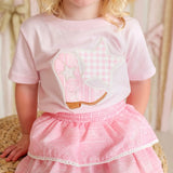 Sweet Wink Bandana Cowgirl Patch Short Sleeve T-Shirt - Ballet