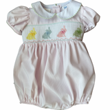 Rosie Pink Bunny Smocked Bubble
