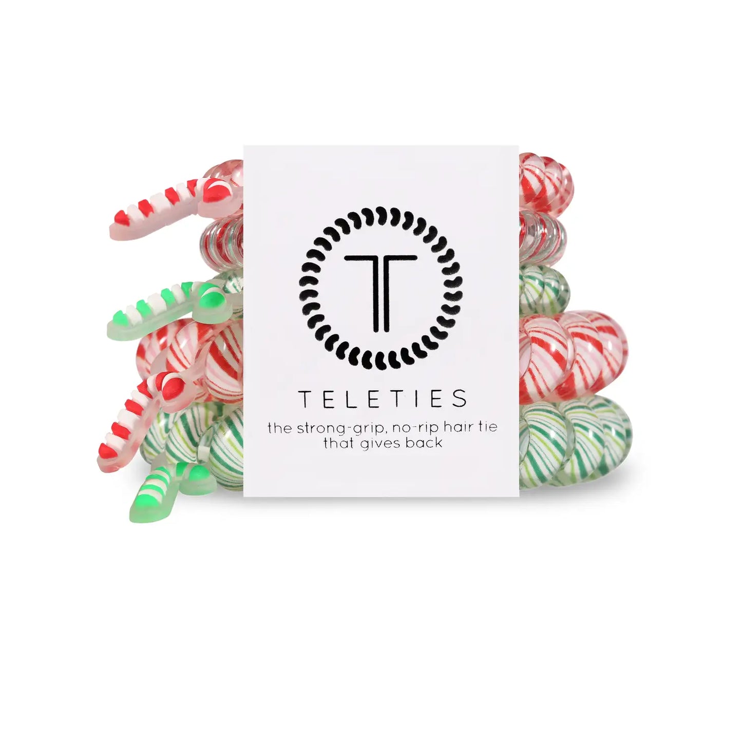 No Rip Hair Ties - Candy Cane Christmas