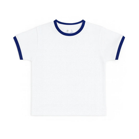 Florence Eiseman White T Shirt With Navy Tipping