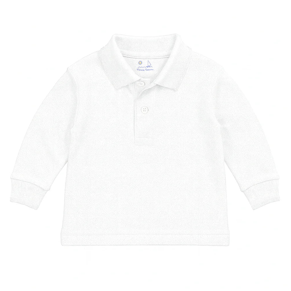 Florence Eiseman White Long Sleeve Polo