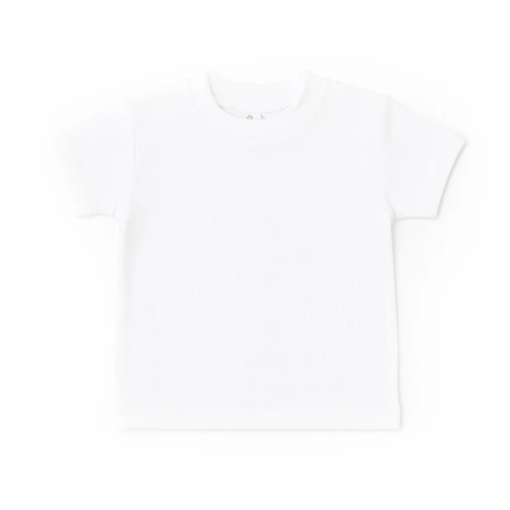 Florence Eiseman White T Shirt With White Rib Trim