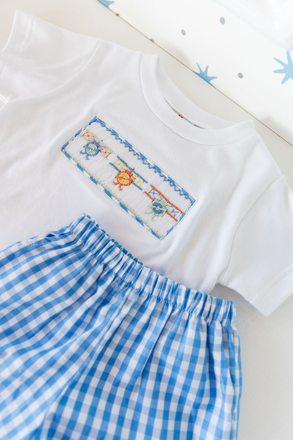 Ruth and Ralph Smocked Airplane Beau Short Set