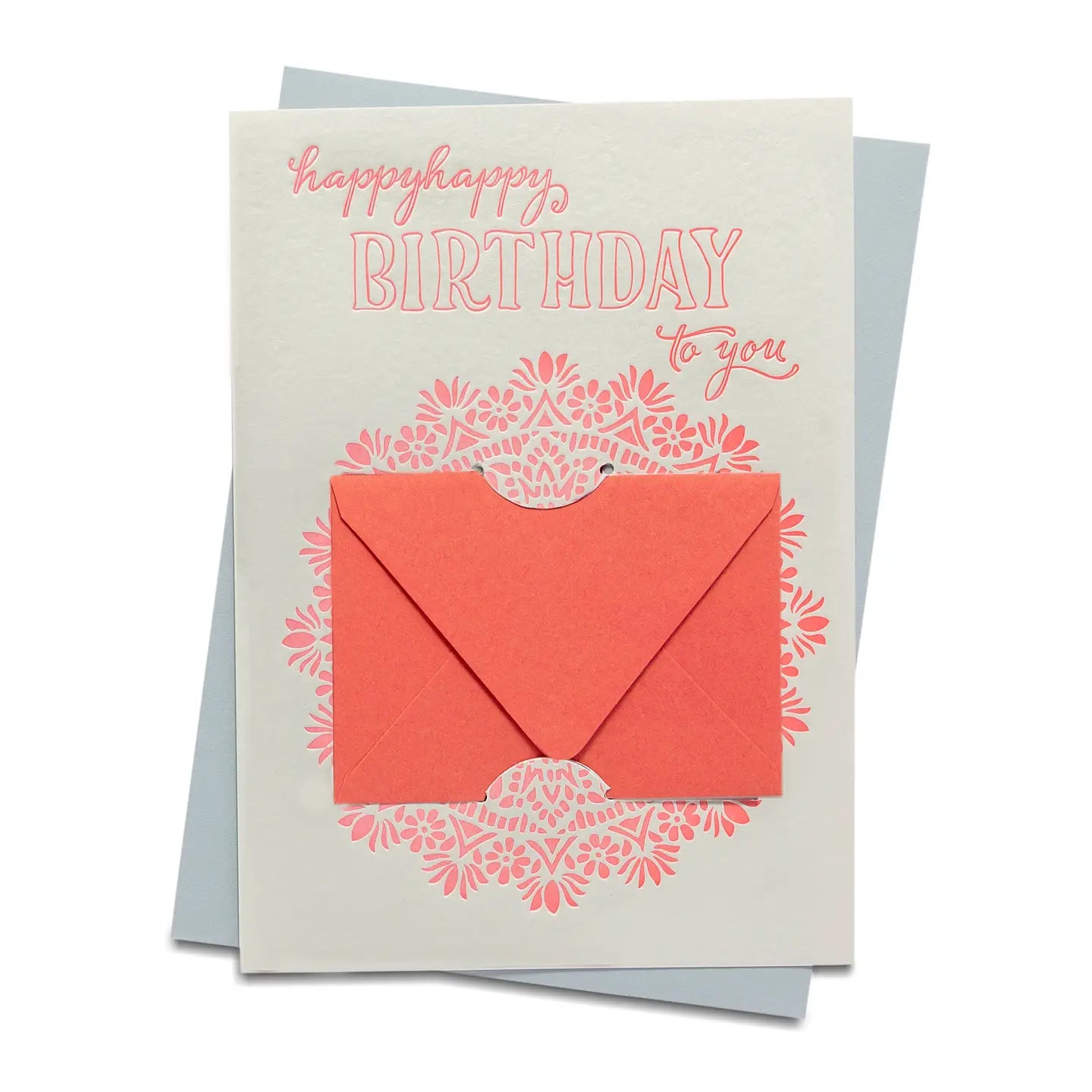 Letterpress Happy Happy Gift Card Holder