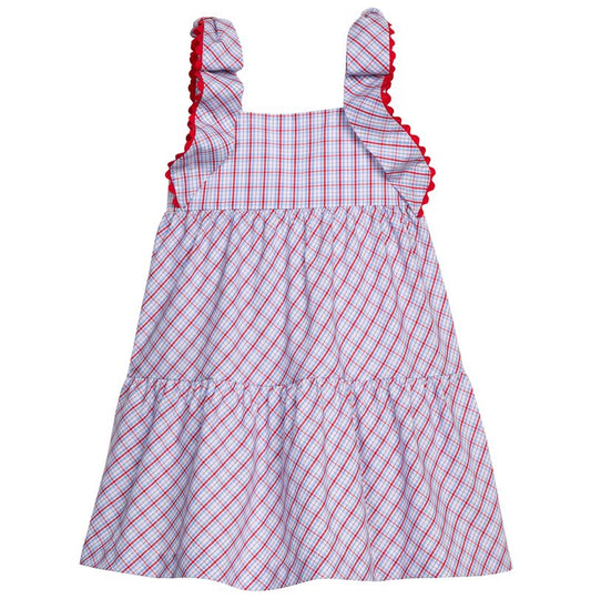 Little English Katherine Dress- Patriotic Plaid