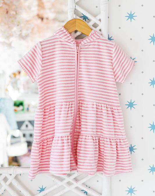 James and Lottie Pink Terrycloth Coverup