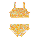 Minnow Girls Marigold Floral Ruffle Edge Bikini