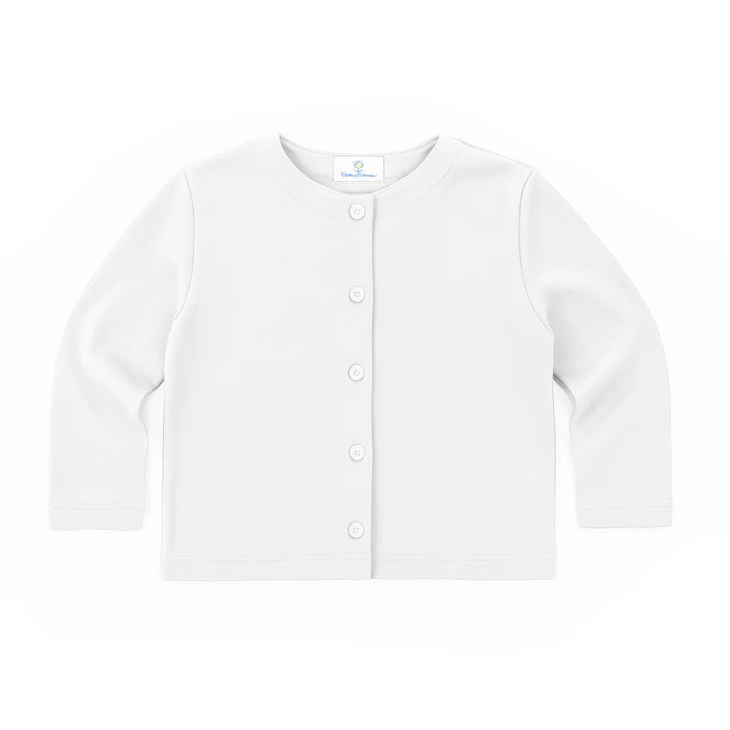 Florence Eiseman White Knit Cardigan With Pockets