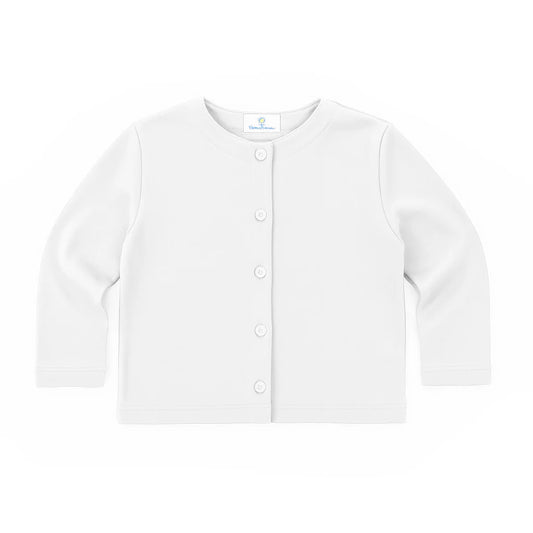 Florence Eiseman White Knit Cardigan With Pockets