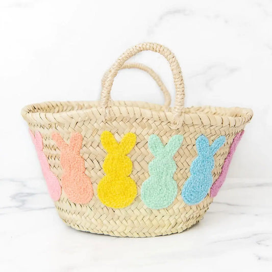 Miramar Pastel Easter Bunny Straw Basket