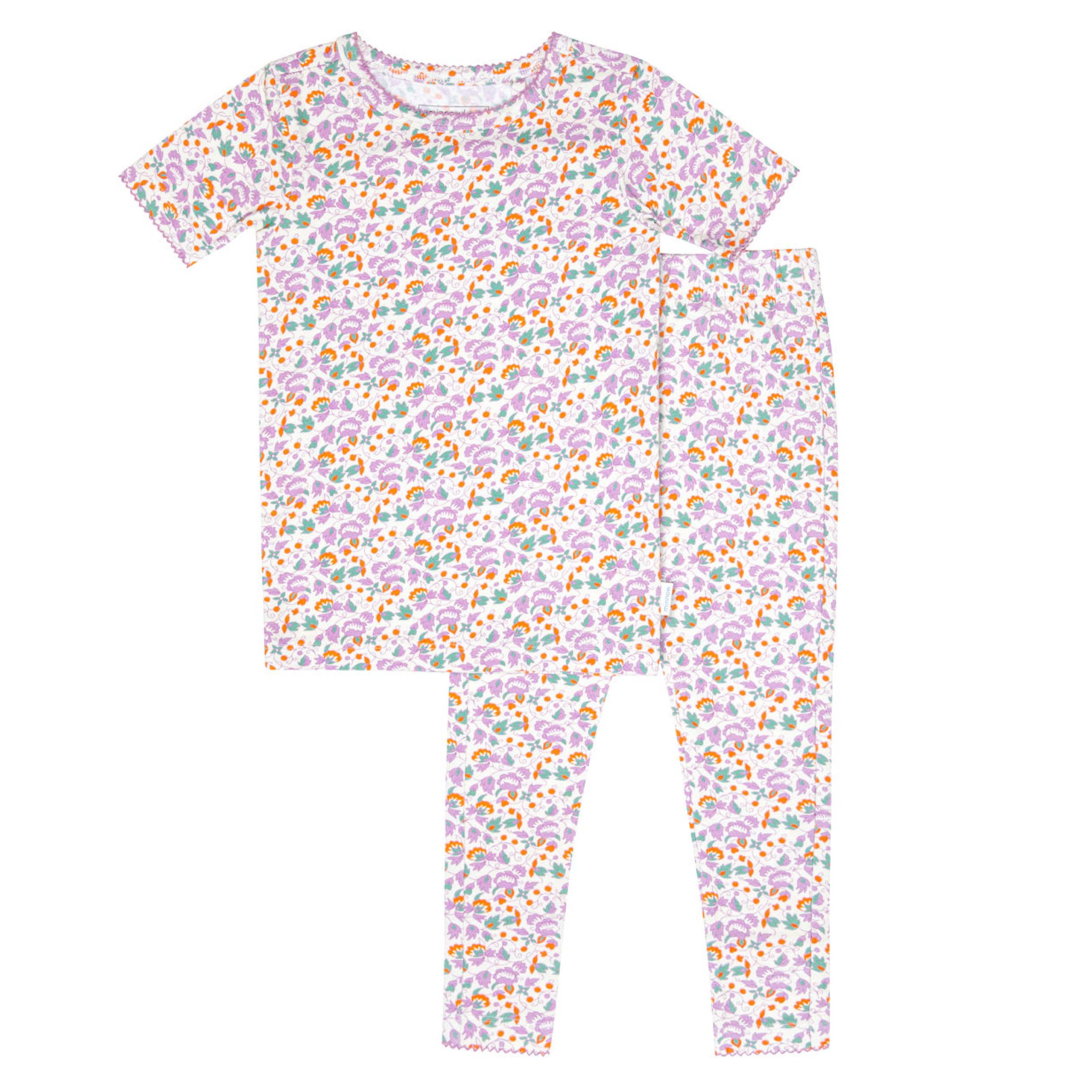 Minnow Girls Orchid Floral Pima Pajamas Set