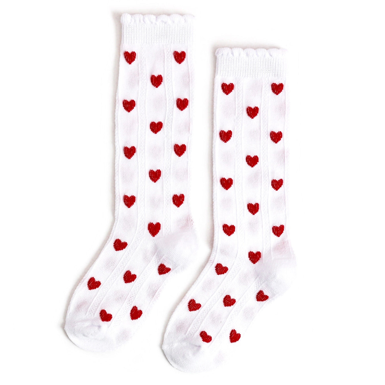 Little Stocking Co. Heart Scalloped Knee High Socks