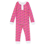 Lila and Hayes Alden Girls' Pima Cotton Pajama Pant Set - Christmas Candy Pink
