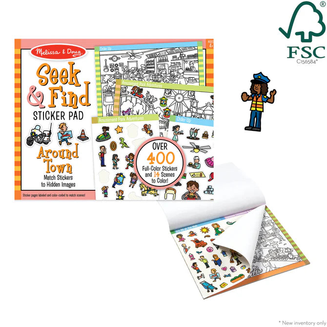 Melissa & Doug Seek and Find Sticker Pad- Around Town