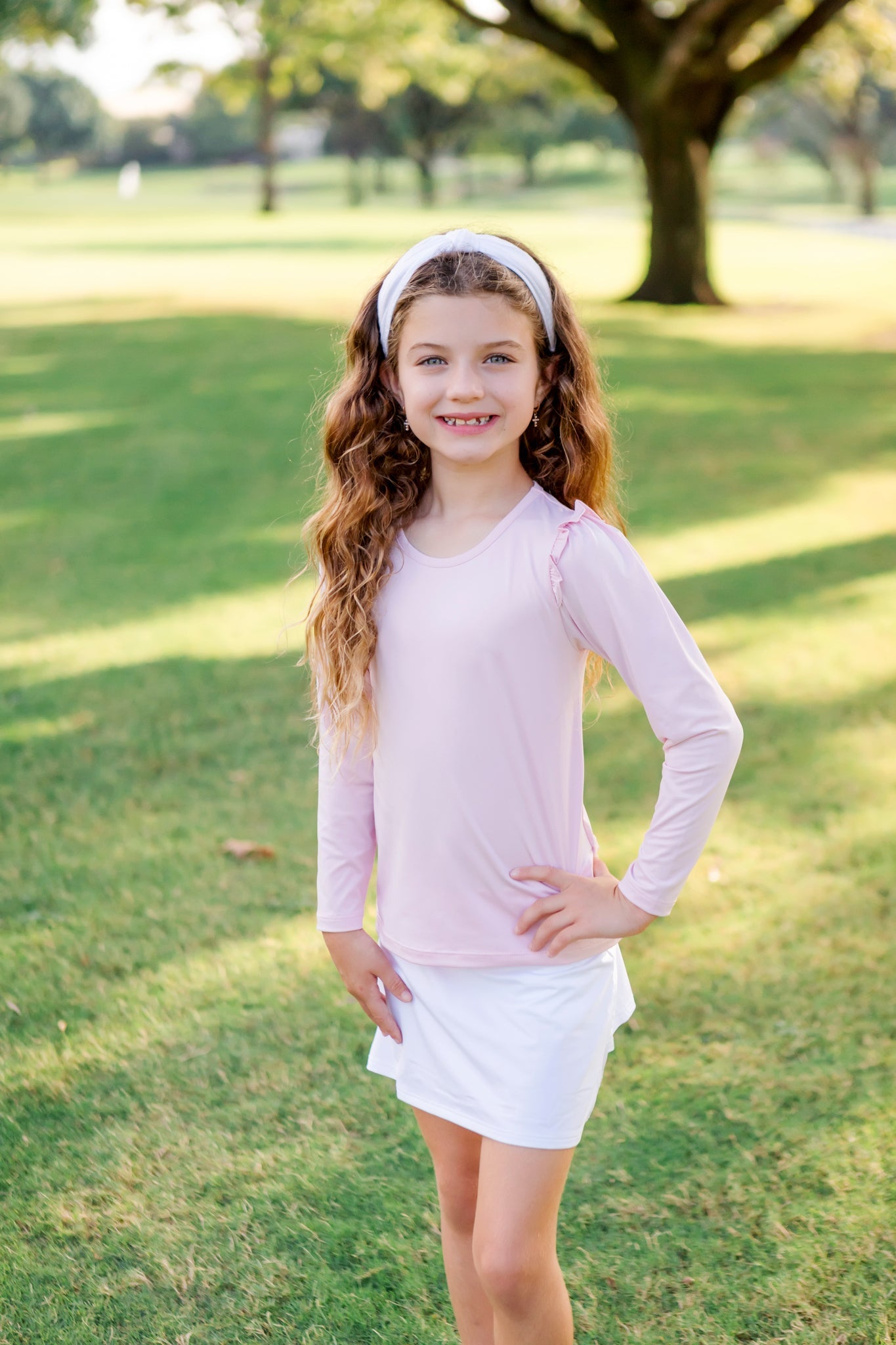 Mia Girls' Longsleeve Performance Top - Light Pink
