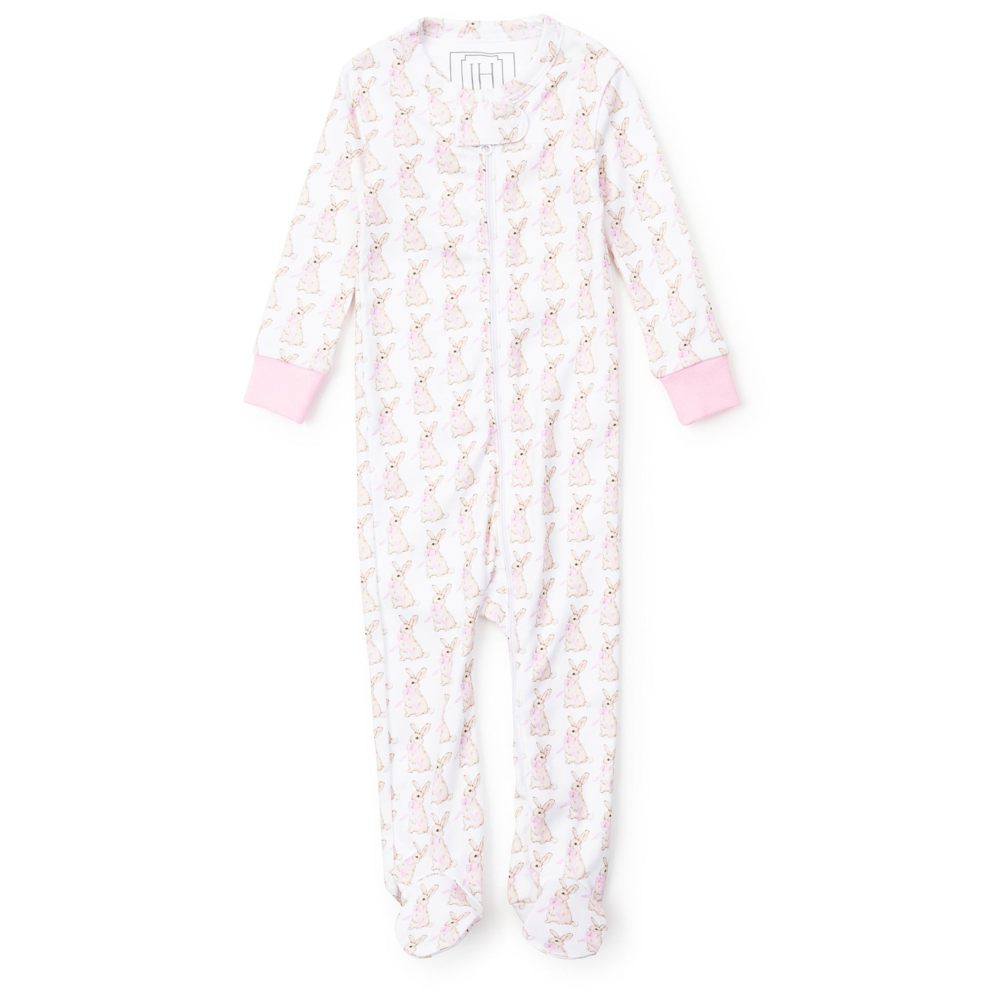 Lila and Hayes Parker Girls' Zipper Pajama - Easter Bunnies Pink
