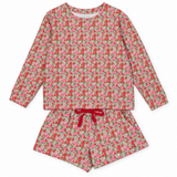 Lila and Hayes Stella Girls' Sweatshirt Short Set - Floral Noel