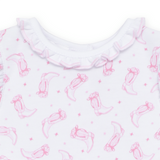 Magnolia Baby Darling Cowboy Boots Printed Bubble- Pink