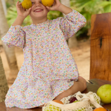 Minnow Girls Orchid Floral Long Sleeve Ruffle Dress