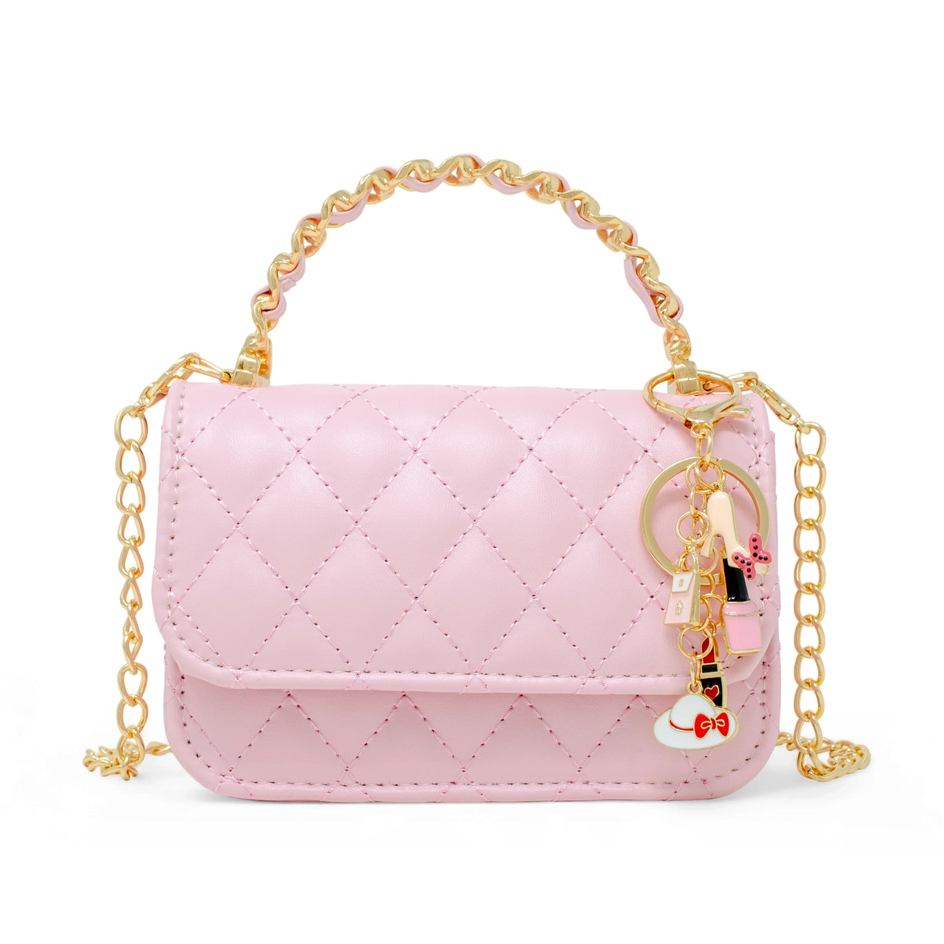 Zomi Gems Classic Link Chain Top Handle Handbag- Pink