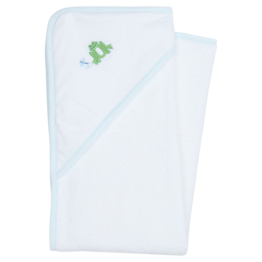 Little English Hooded Towel - Blue Frog