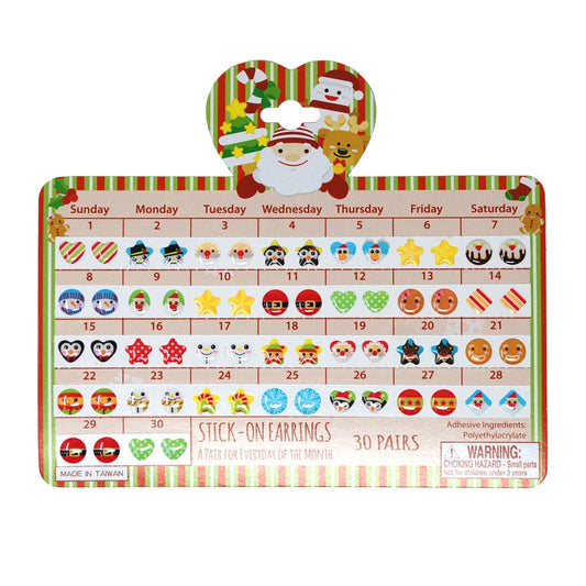 30 Day Stick On Christmas Earrings