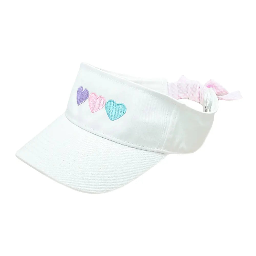 Bits and Bows Pastel Hearts Bow Visor