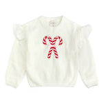 Sweet Wink Candy Cane Ruffle Sweater