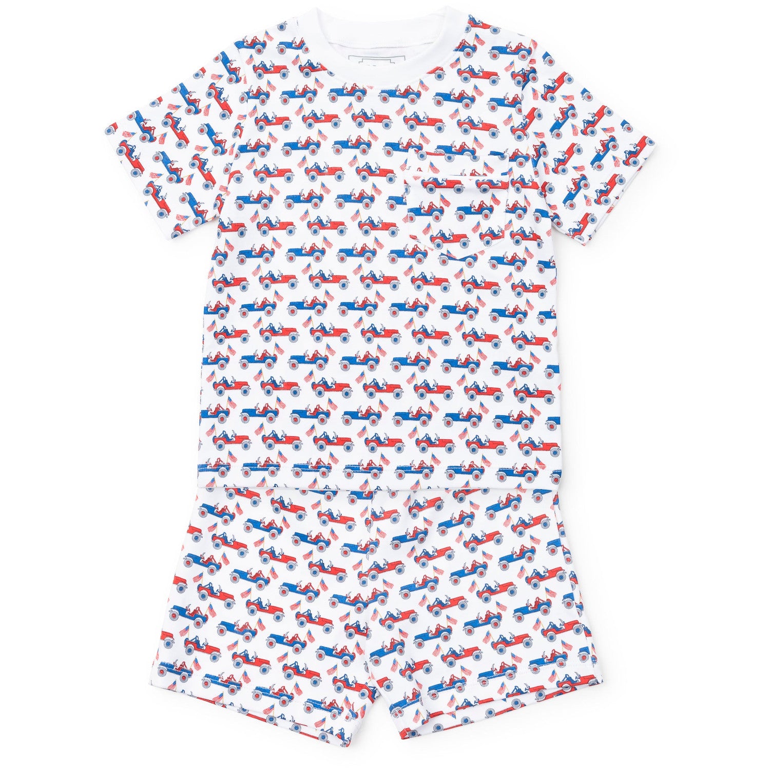 Charles Boys' Short Set - Patriotic Jeeps