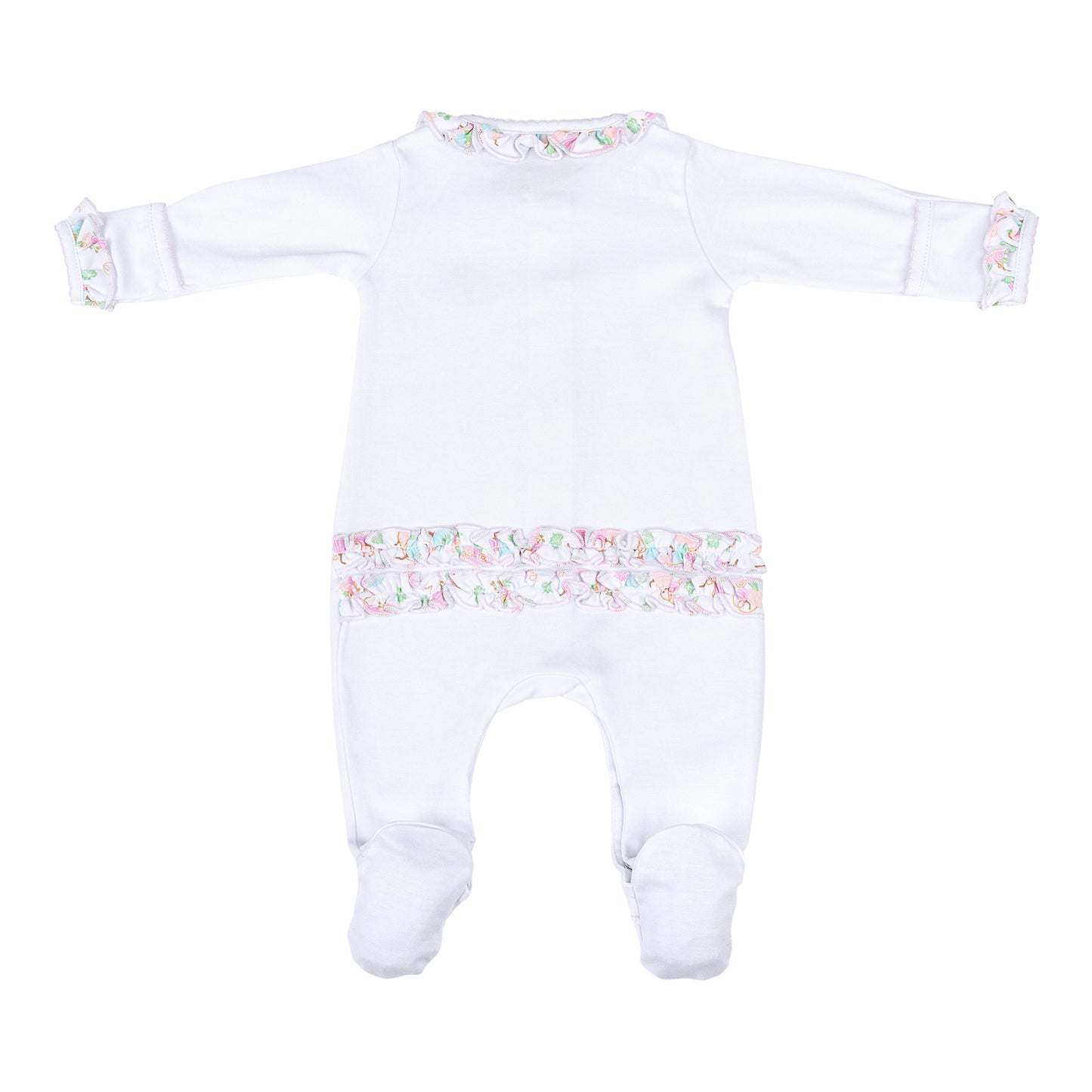 Magnolia Baby Pumpkin Blush Embroidered Ruffle Footie