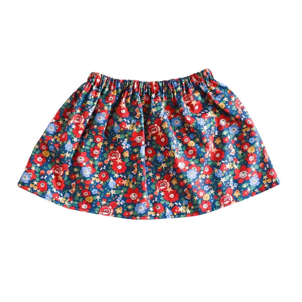 My Little Shop UK Liberty of London Christmas Skirt- Betsy Star Navy