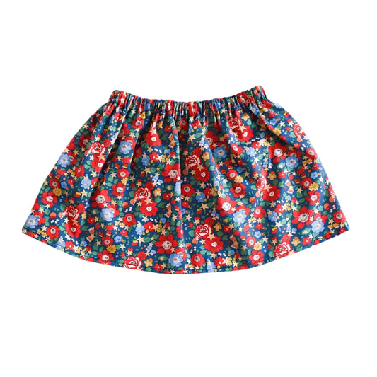 My Little Shop UK Liberty of London Christmas Skirt- Betsy Star Navy