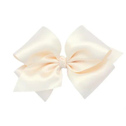 Wee Ones Small King French Satin Knot Bow- Ecru