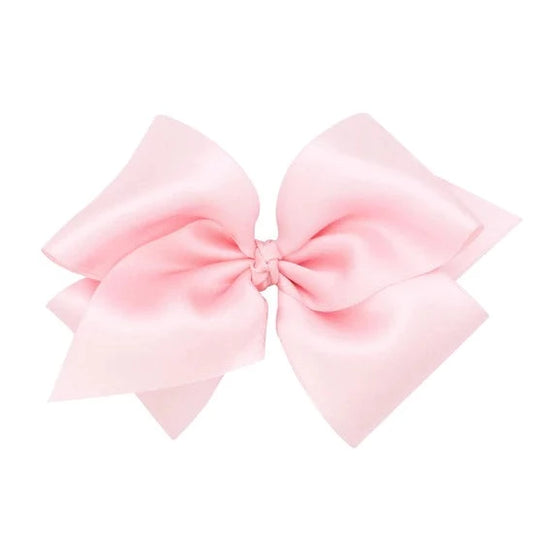 Wee Ones Small King French Satin Knot Bow- Light Pink