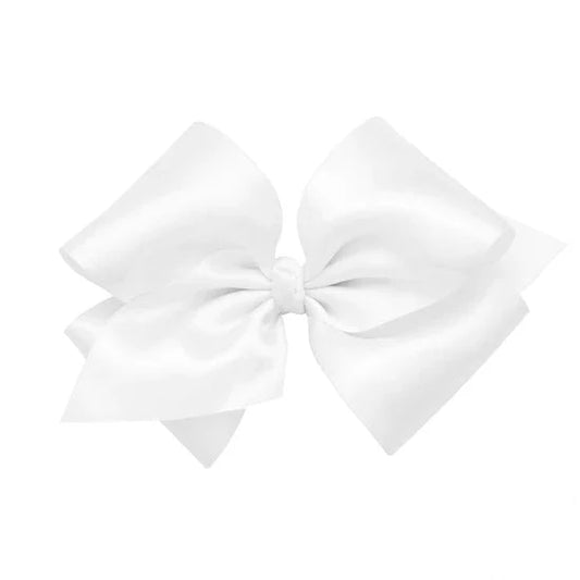 Wee Ones Small King French Satin Knot Bow- White