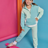 Bisby Color Block Jogger- Blue and Mint