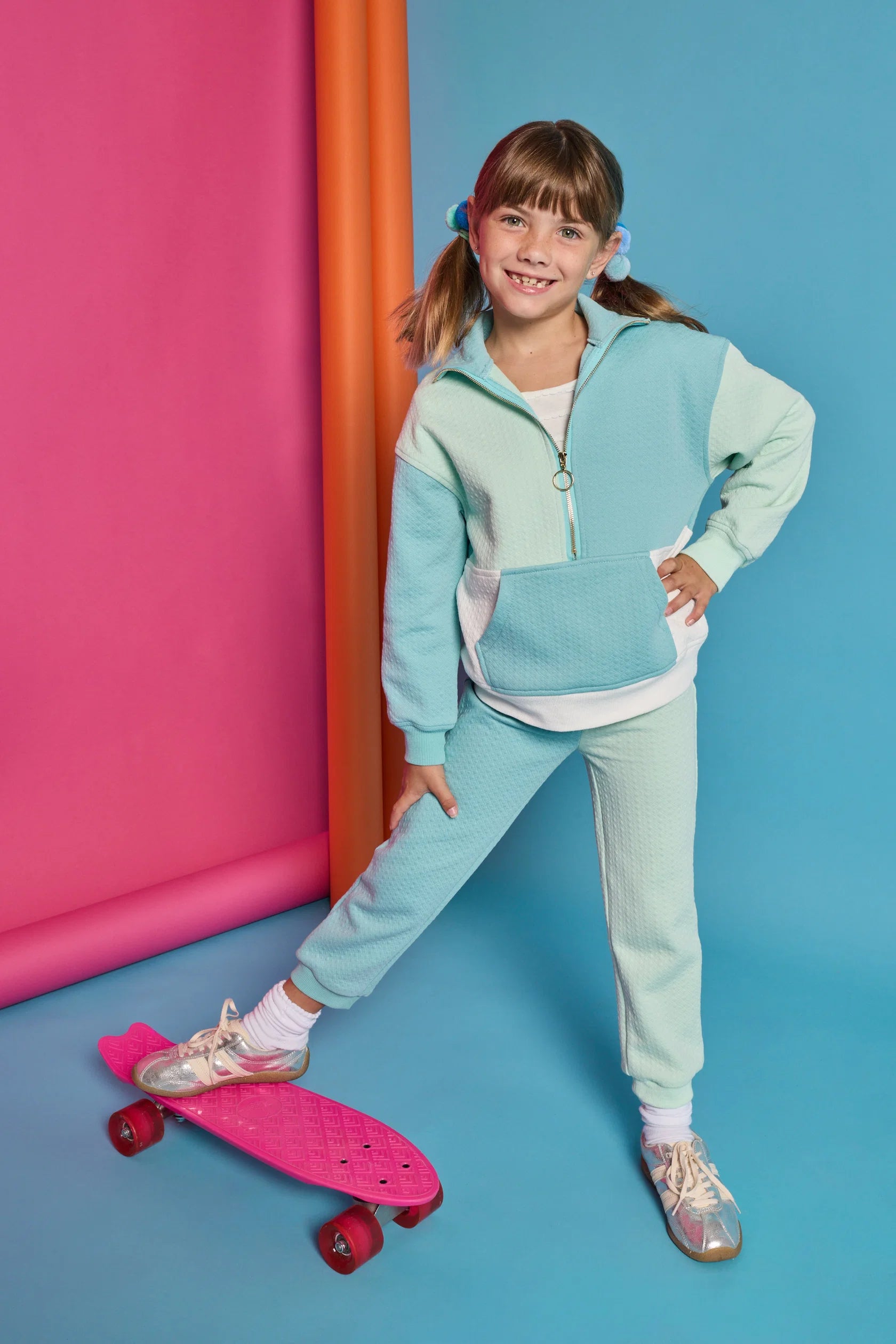 Bisby Color Block Jogger- Blue and Mint