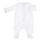 Paty Knit Footie- Pink Trim